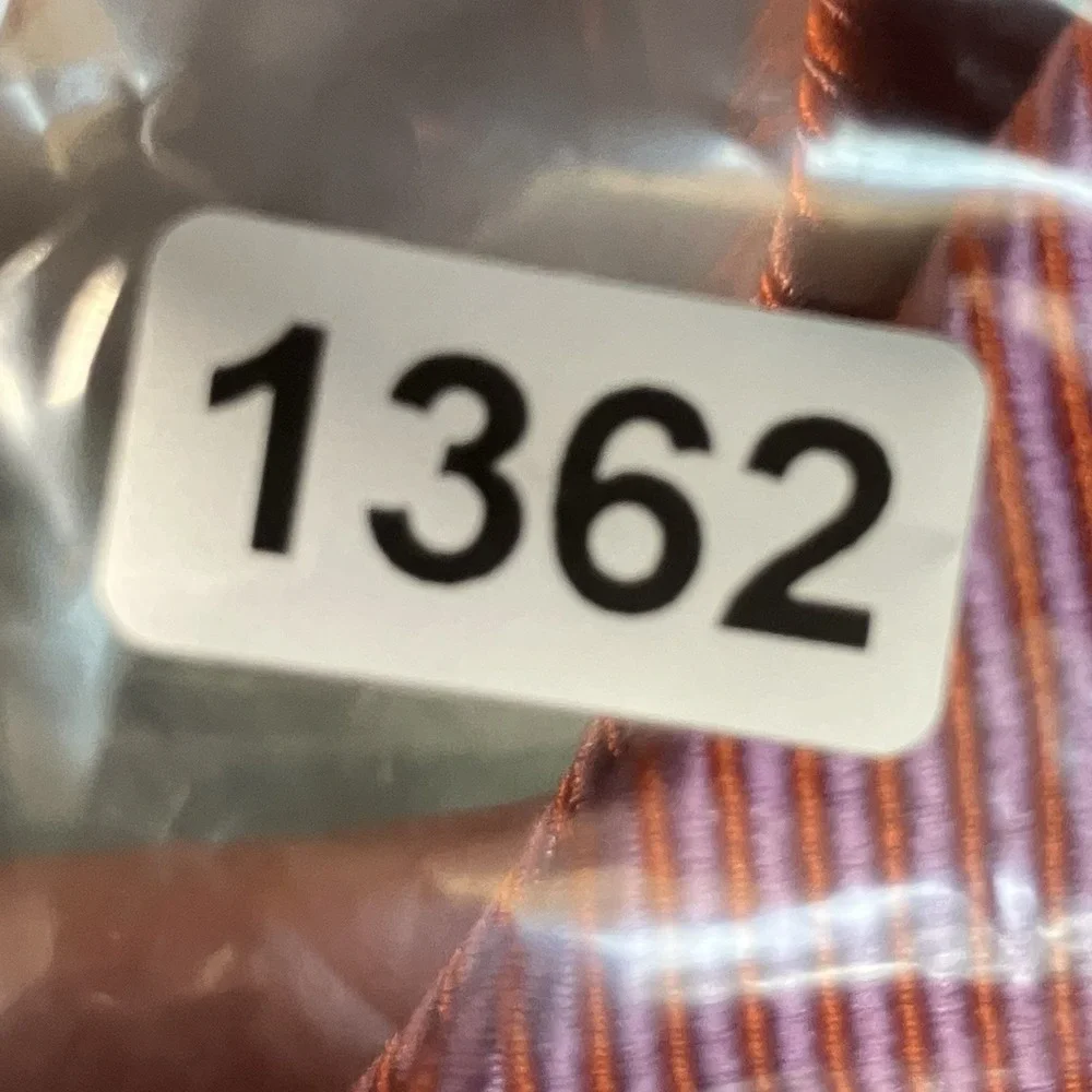 Salvatore Ferragamo Italy 100% Silk Diagonal Stripe Neck Tie Orange Pink Purple